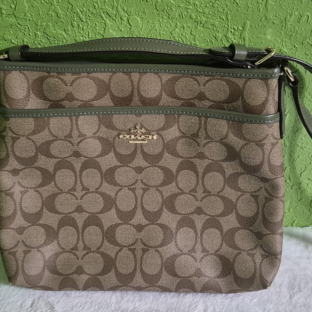 Coach Brown and Olive Crossbody Bag